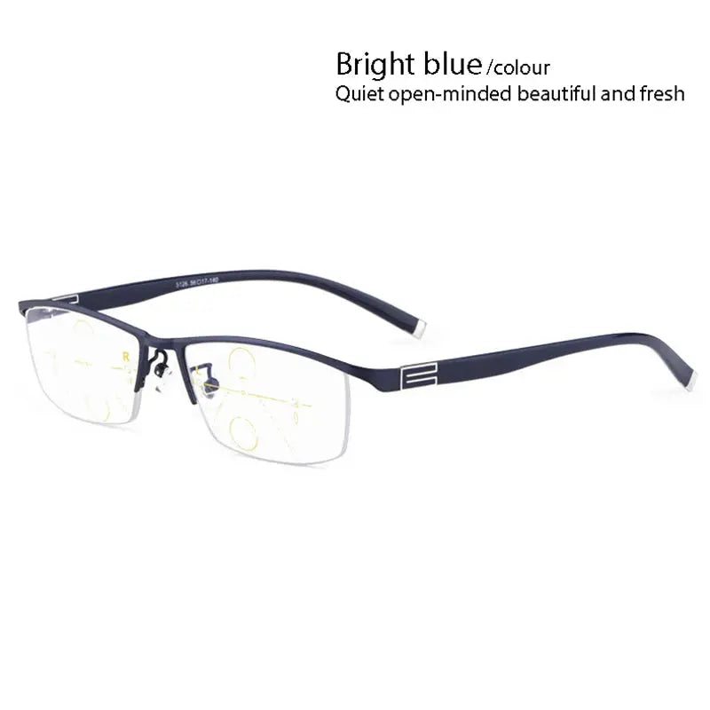 Unisex Square Semi-Rimless Alloy Reading Glasses 56170 — view 5 | Rx Spectacle