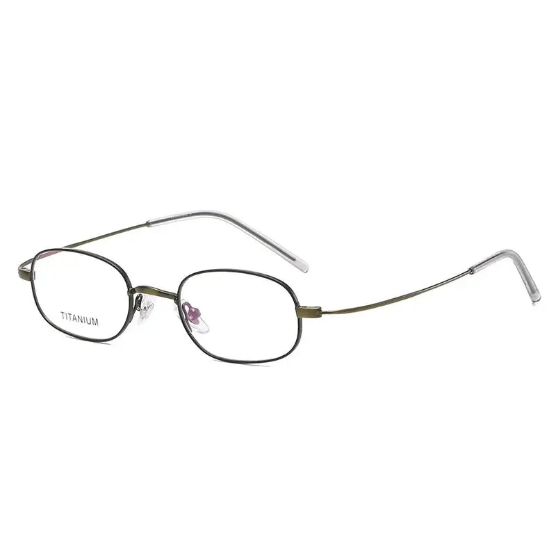 Unisex Oval Full Rim Titanium Prescription Glasses 11026 — view 3 | Rx Spectacle