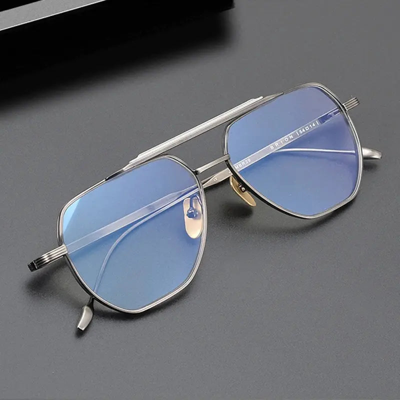 Unisex Oval Full Rim Titanium Double Bridge Prescription Glasses Jr39 — view 2 | Rx Spectacle