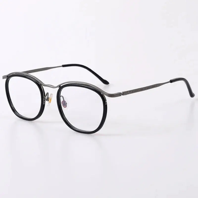 Unisex Square Full Rim Titanium Prescription Glasses 95912 — view 4 | Rx Spectacle