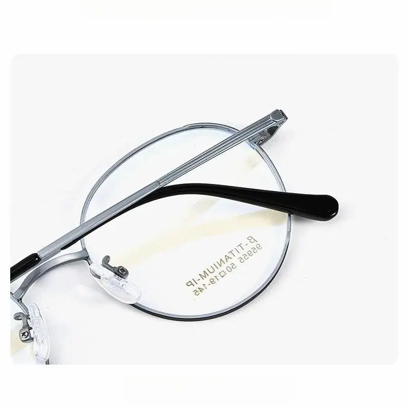 Unisex Round Full Rim Titanium Prescription Glasses 95955bt — view 5 | Rx Spectacle