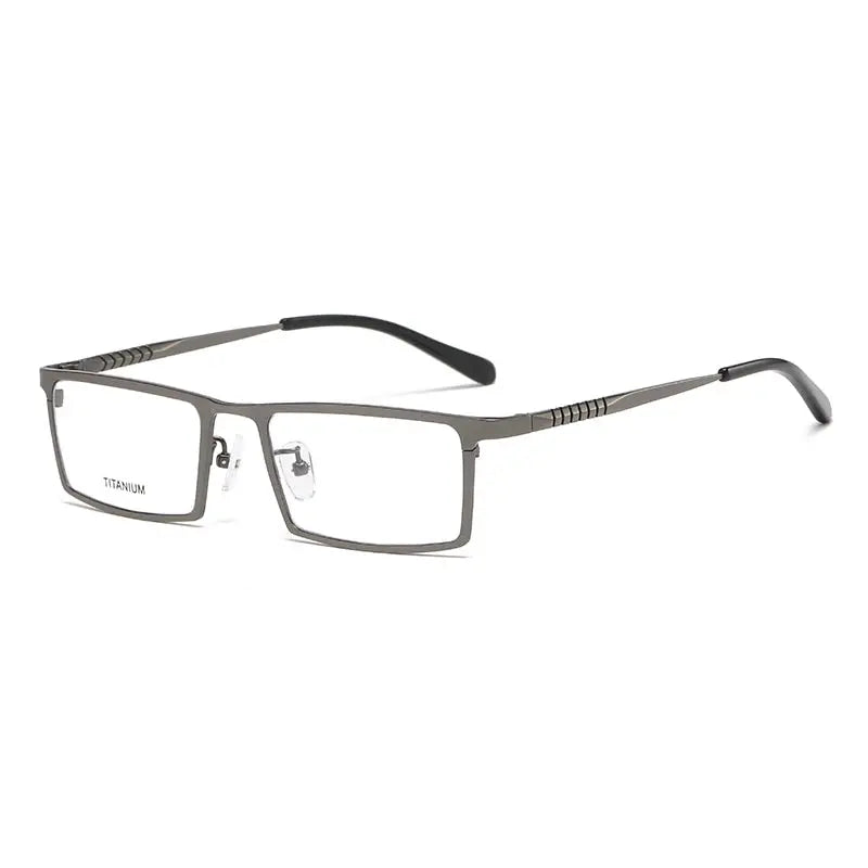 Men's Square Full Rim Titanium Prescription Glasses P8808 — view 8 | Rx Spectacle