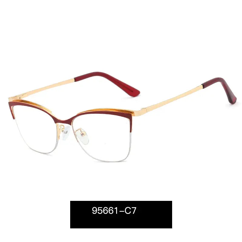 Women's Cat Eye Full Rim Alloy Prescription Glasses 95661 — view 4 | Rx Spectacle