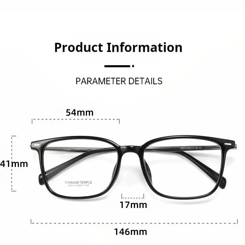 Unisex Square Full Rim Titanium Prescription Glasses 77013 — view 2 | Rx Spectacle