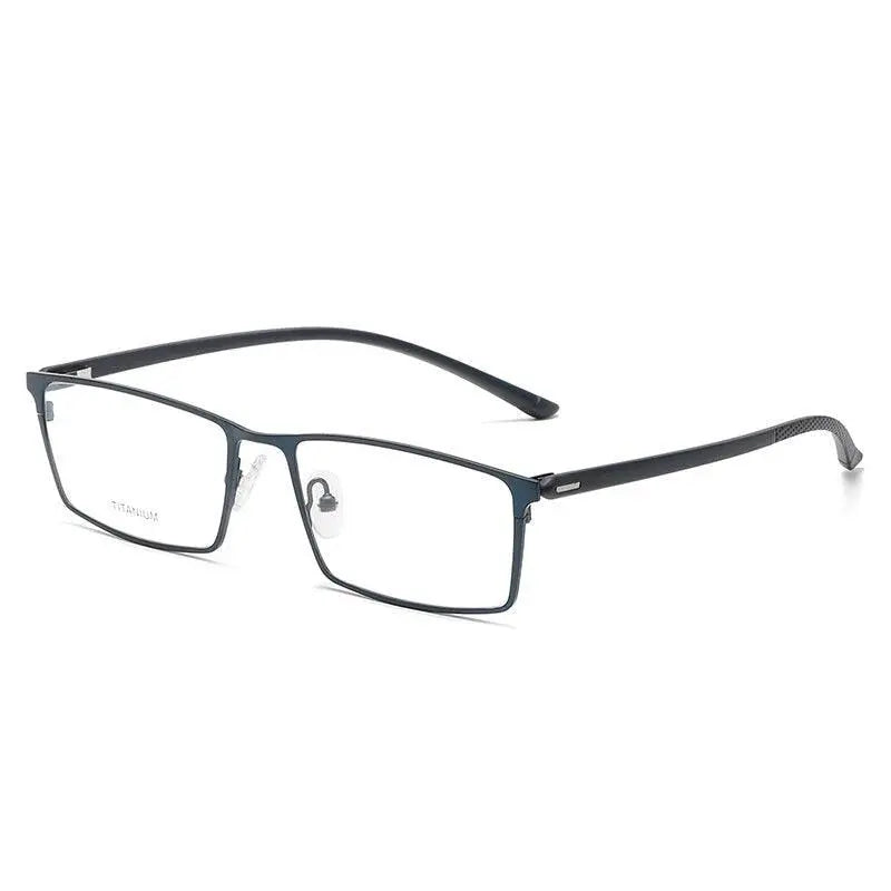 Unisex Square Full Rim Titanium Prescription Glasses P9850 — view 2 | Rx Spectacle