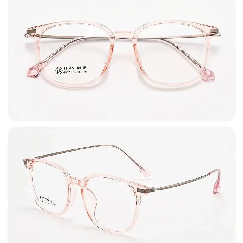 Unisex Square Full Rim Titanium Prescription Glasses 6830 — view 9 | Rx Spectacle