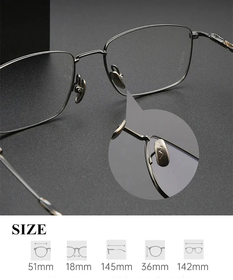Unisex Square Full Rim Titanium Prescription Glasses 366825 — view 2 | Rx Spectacle