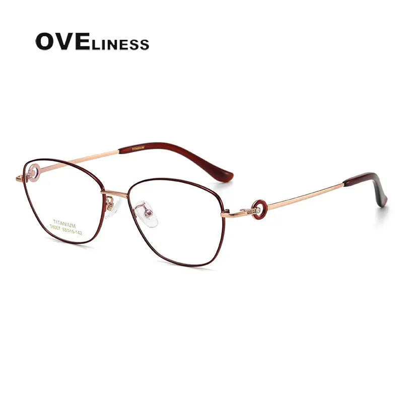 Women's Cat Eye Full Rim Titanium Prescription Glasses 196007 — view 7 | Rx Spectacle