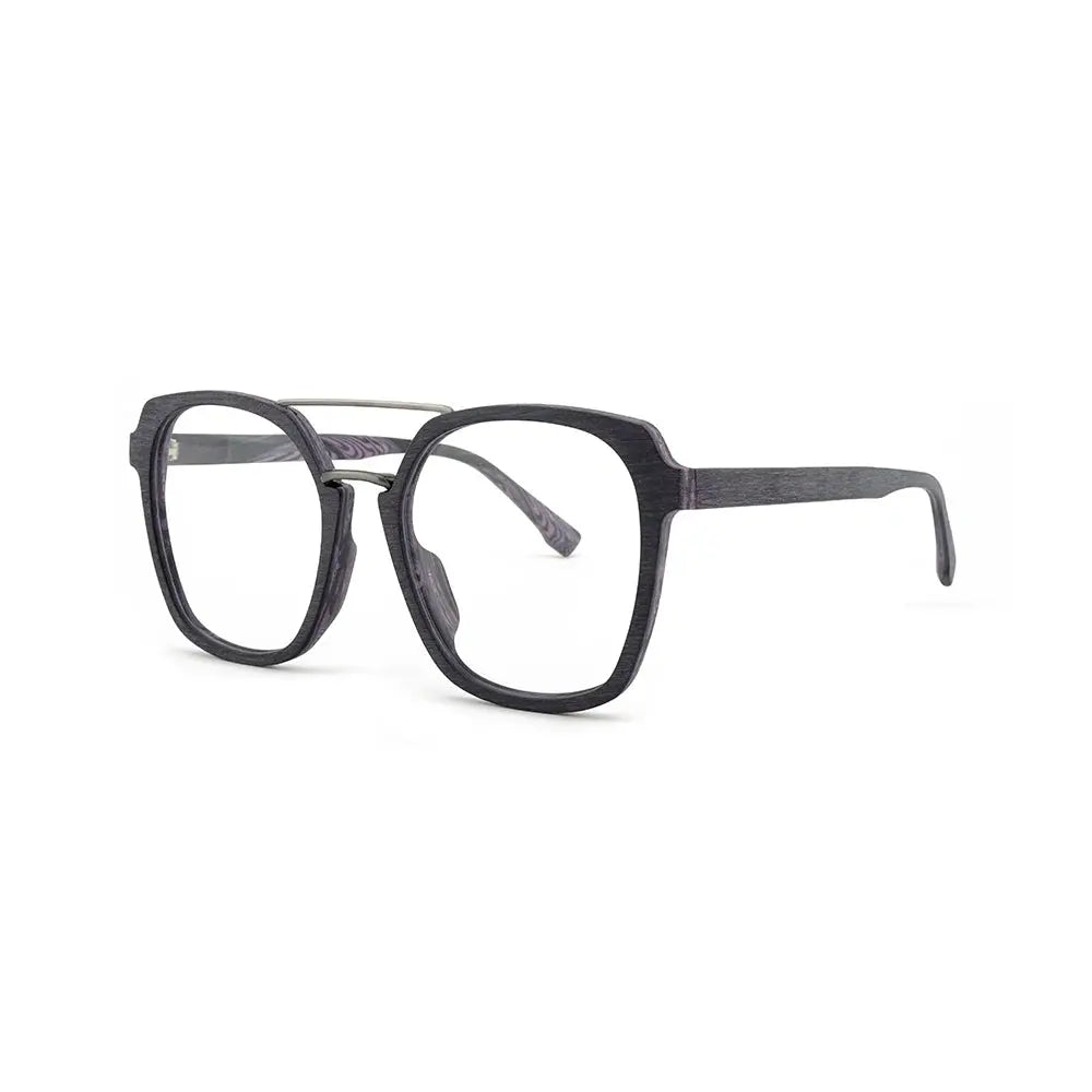 Unisex Square Full Rim Titanium Double Bridge Prescription Glasses 86107 — view 6 | Rx Spectacle