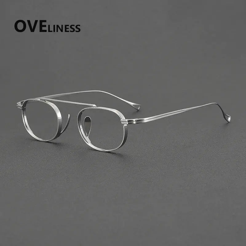 Unisex Square Full Rim Titanium Double Bridge Prescription Glasses 99504 — view 5 | Rx Spectacle