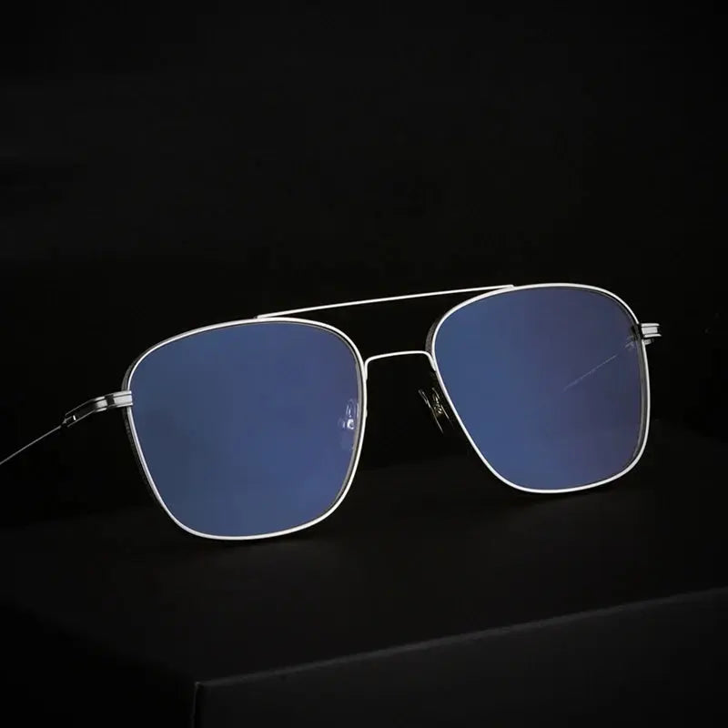 Unisex Square Full Rim Titanium Double Bridge Prescription Glasses 880915 — view 1 | Rx Spectacle