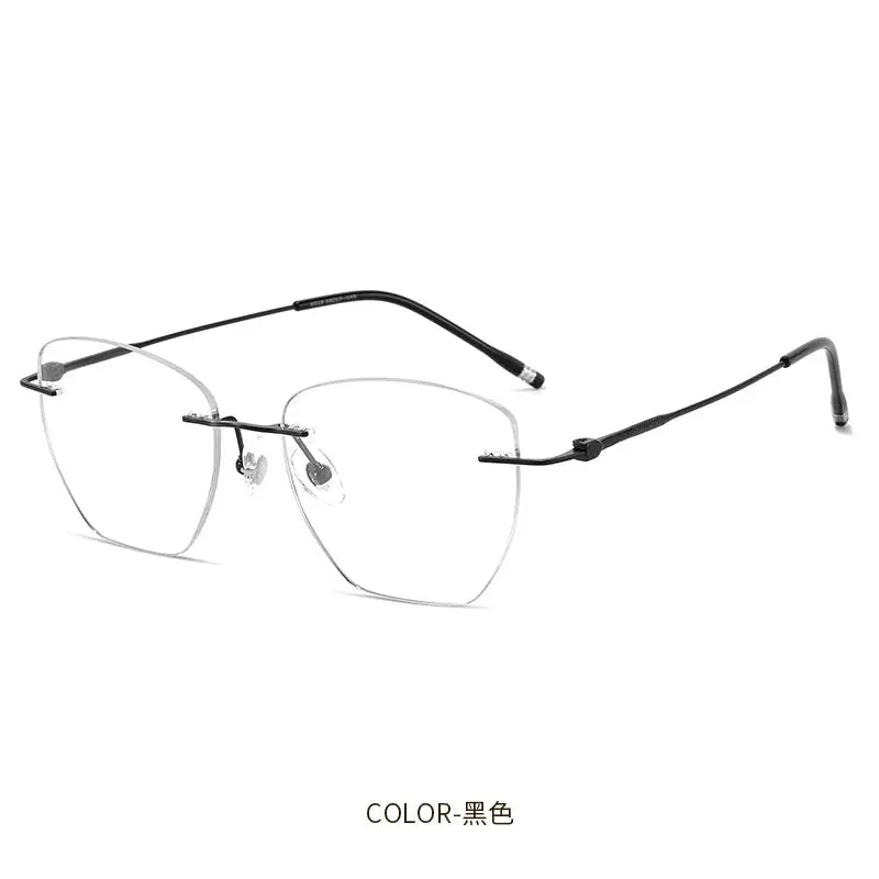 Women's Cat Eye Rimless Titanium Prescription Glasses 60194 — view 3 | Rx Spectacle