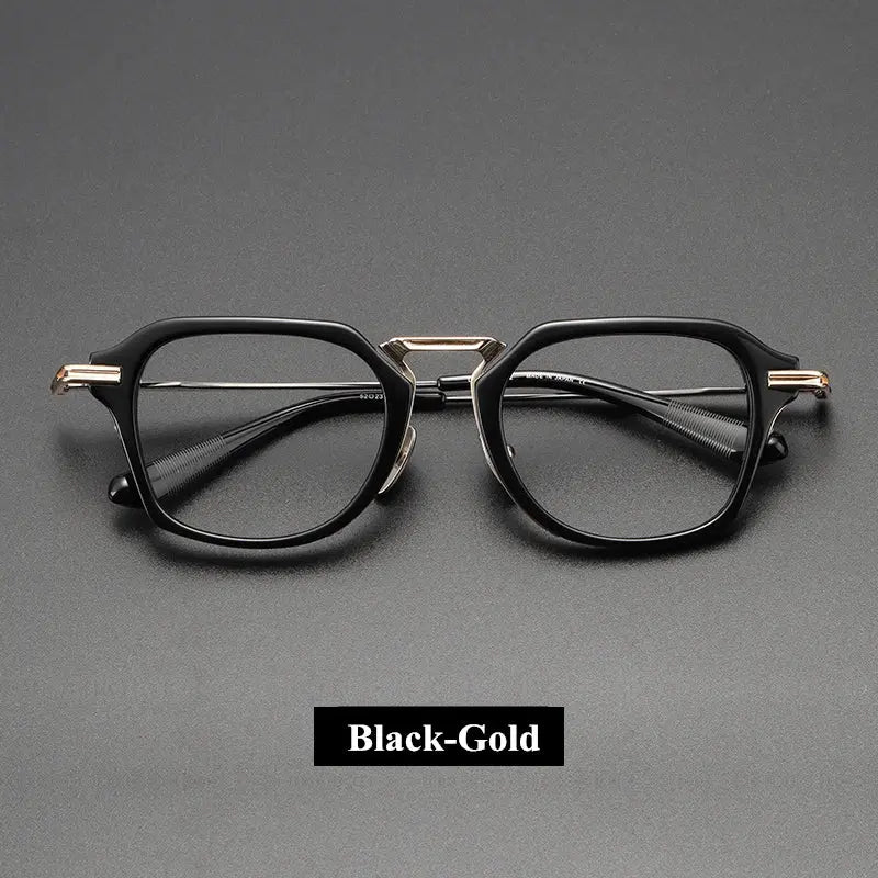 Unisex Square Full Rim Titanium Oversized Prescription Glasses 61413 — view 6 | Rx Spectacle