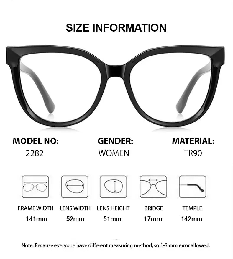 Women's Cat Eye Full Rim TR90 Prescription Glasses 882282 — view 2 | Rx Spectacle
