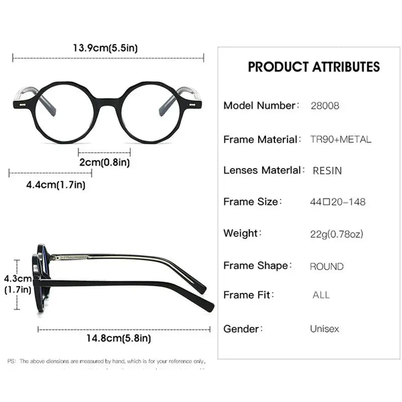 Women's Round Full Rim TR90 Reading Glasses 28008 — view 2 | Rx Spectacle