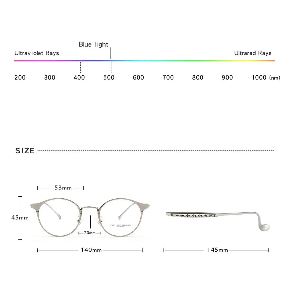 Unisex Round Full Rim Alloy Prescription Glasses 800600 — view 2 | Rx Spectacle