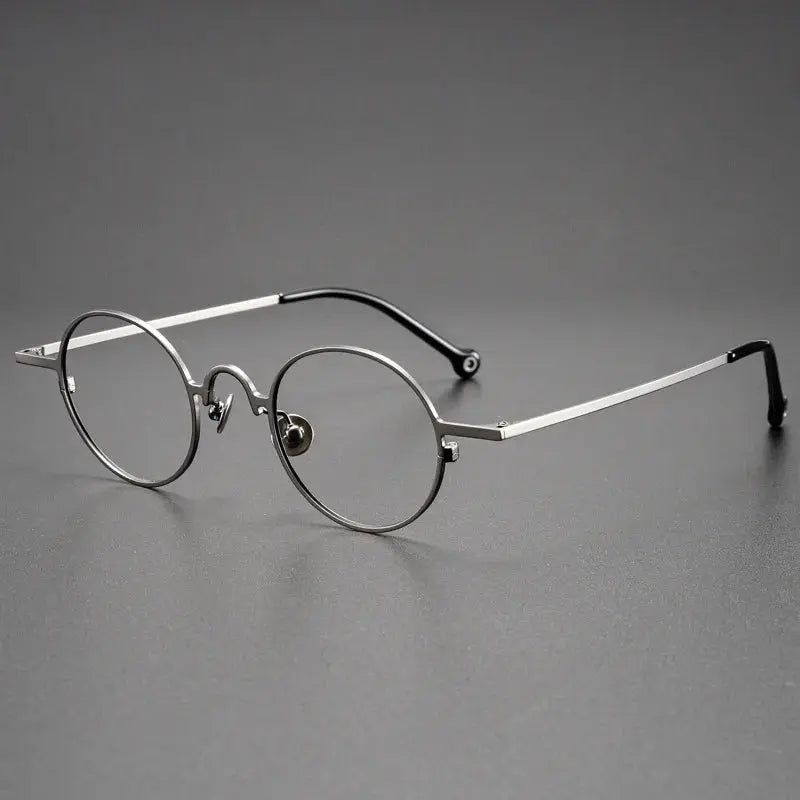 Unisex Round Full Rim Titanium Prescription Glasses K2480 — view 4 | Rx Spectacle