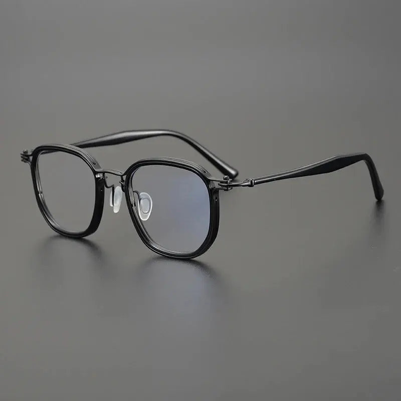 Unisex Square Full Rim Titanium Oversized Prescription Glasses 25865 — view 5 | Rx Spectacle