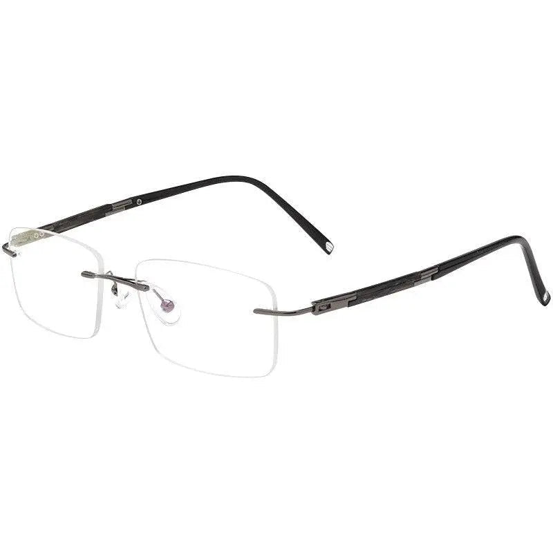 Men's Square Rimless Titanium Prescription Glasses Z9WK — view 5 | Rx Spectacle