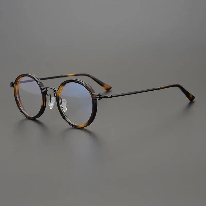 Unisex Round Full Rim Titanium Prescription Glasses 195021 — view 7 | Rx Spectacle