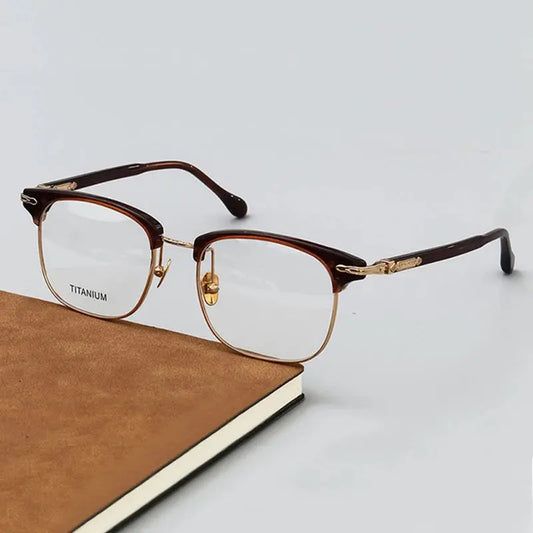 Unisex Square Full Rim Titanium Prescription Glasses M2049 — view 1 | Rx Spectacle