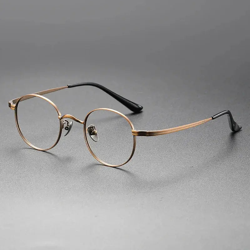 Women's Round Full Rim Titanium Prescription Glasses 8803 — view 4 | Rx Spectacle