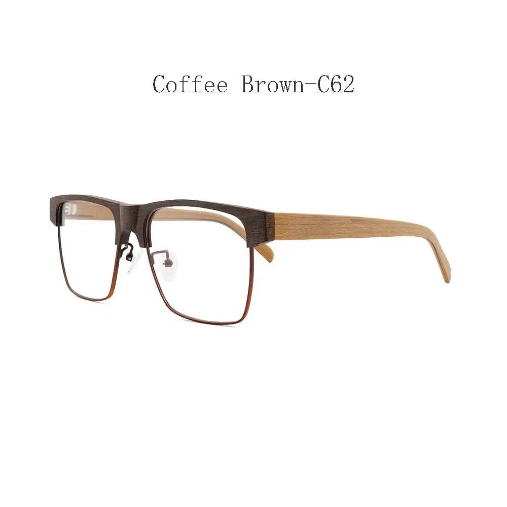 Men's Square Full Rim Wood Prescription Glasses 6252 — view 6 | Rx Spectacle