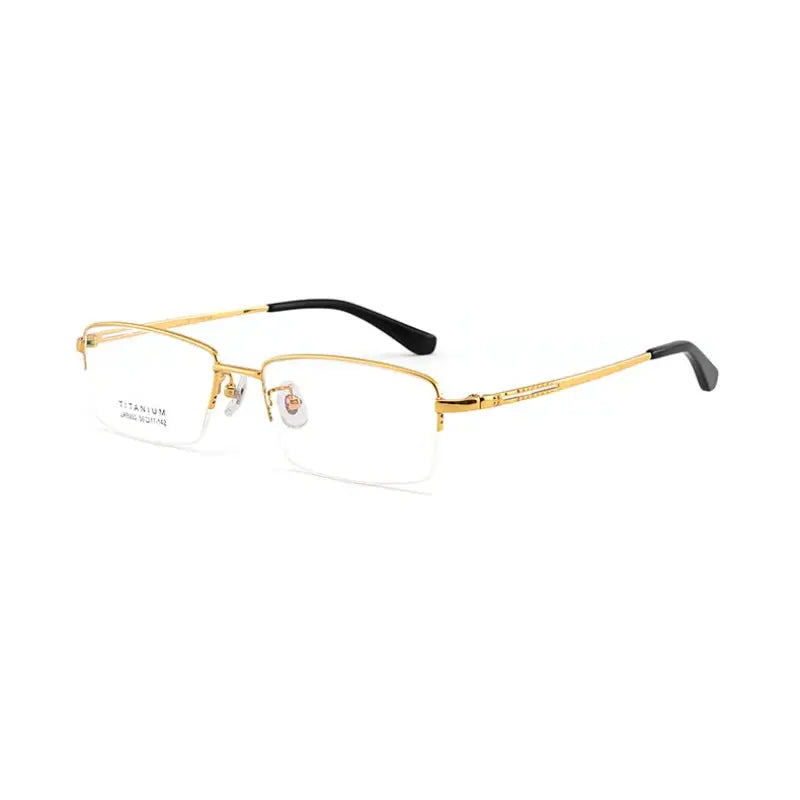 Men's Polygon Semi-Rimless Titanium Prescription Glasses 98953 — view 7 | Rx Spectacle