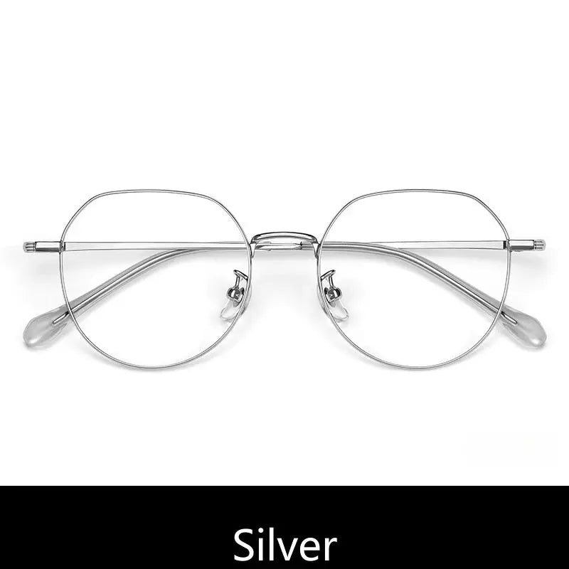 Unisex Oval Full Rim Titanium Flat Top Prescription Glasses 3244 — view 8 | Rx Spectacle