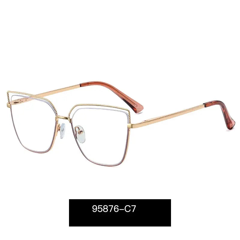 Women's Cat Eye Full Rim Alloy Prescription Glasses 195876 — view 6 | Rx Spectacle