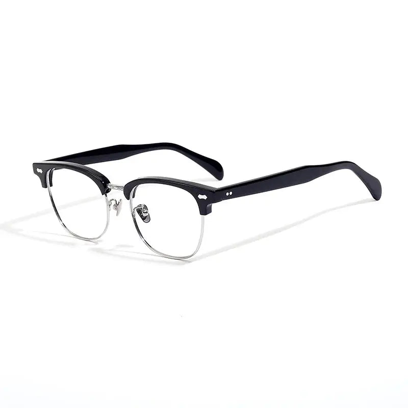 Unisex Square Full Rim Titanium Oversized Prescription Glasses 49010 — view 3 | Rx Spectacle