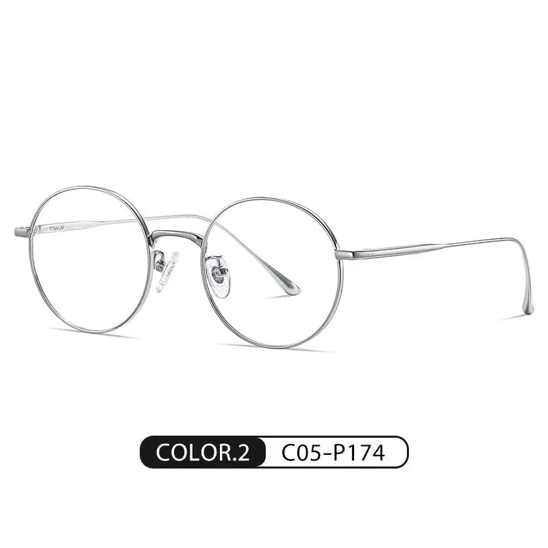Women's Round Full Rim Titanium Prescription Glasses 913677 — view 4 | Rx Spectacle