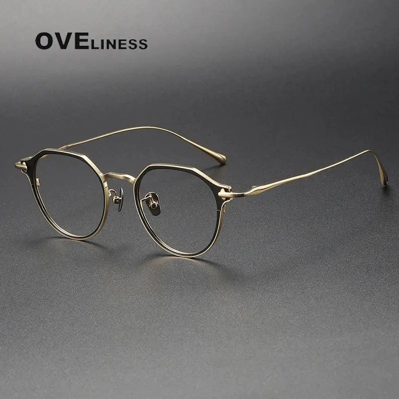 Unisex Polygon Full Rim Titanium Prescription Glasses 4821 — view 7 | Rx Spectacle