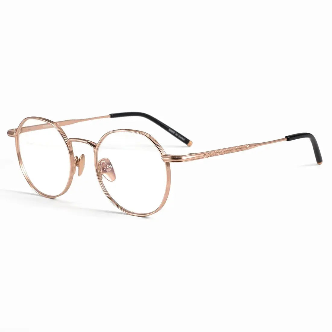 Unisex Round Full Rim Titanium Flat Top Prescription Glasses 49140 — view 4 | Rx Spectacle