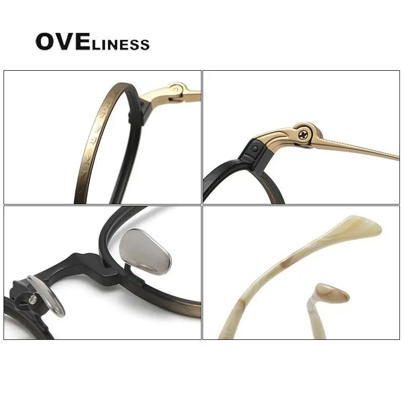 Unisex Square Full Rim Titanium Prescription Glasses 80866 — view 9 | Rx Spectacle