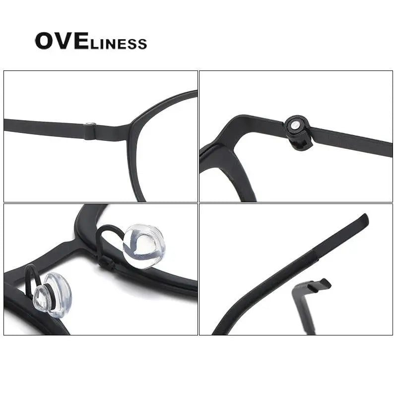 Unisex Round Full Rim Titanium Screwless Prescription Glasses 9737 — view 9 | Rx Spectacle