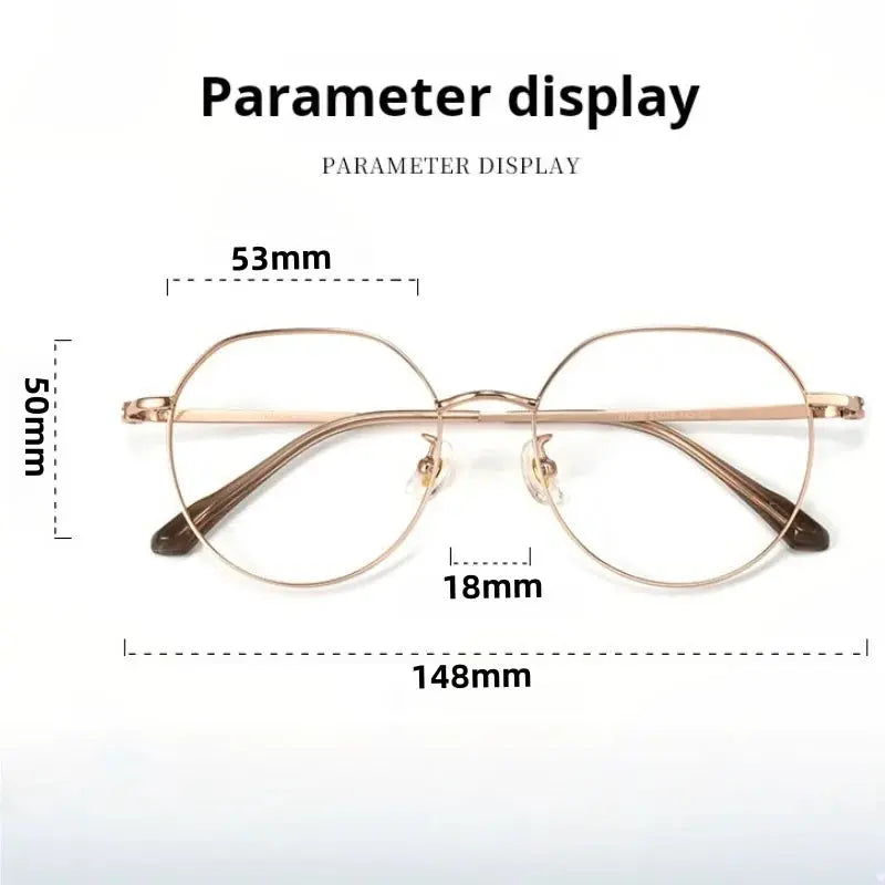 Unisex Round Full Rim Titanium Flat Top Prescription Glasses 77008 — view 2 | Rx Spectacle