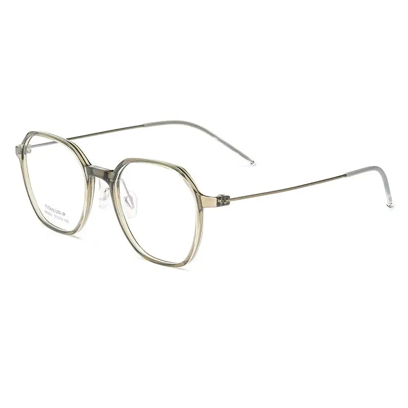 Women's Polygon Full Rim Titanium Flat Top Prescription Glasses 75823 — view 3 | Rx Spectacle