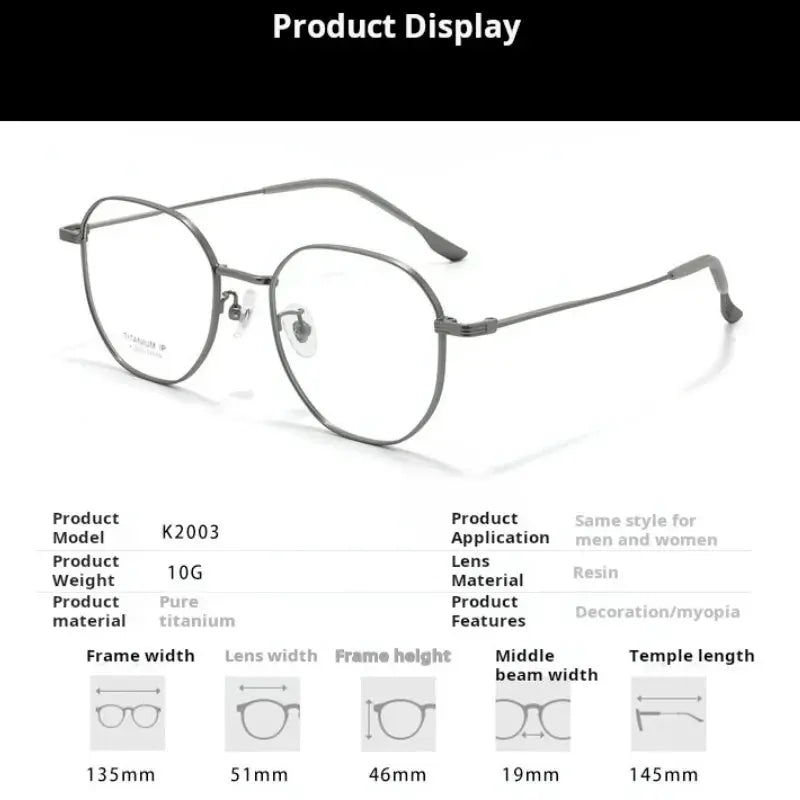 Women's Polygon Full Rim Titanium Prescription Glasses 722003 — view 2 | Rx Spectacle