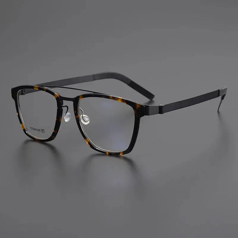 Unisex Square Full Rim Titanium Double Bridge Prescription Glasses 4507 — view 5 | Rx Spectacle