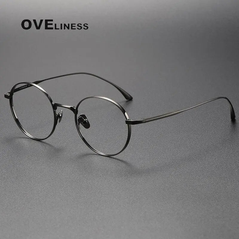 Unisex Round Full Rim Titanium Prescription Glasses 4921145 — view 6 | Rx Spectacle
