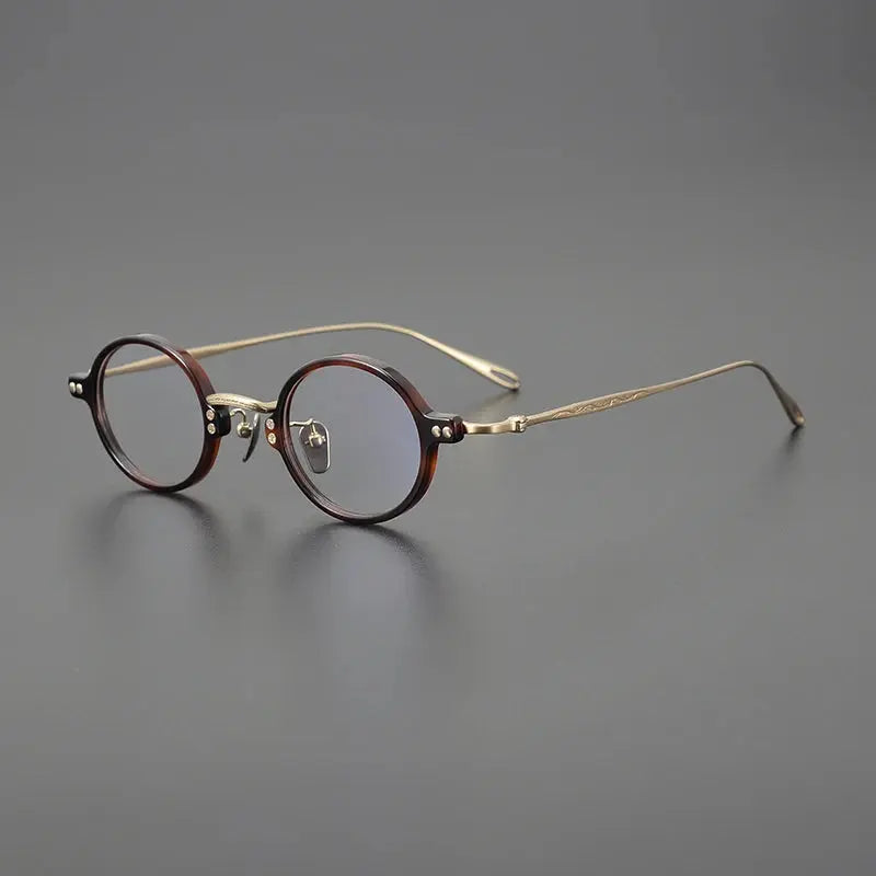 Unisex Round Full Rim Titanium Prescription Glasses 65956 — view 5 | Rx Spectacle