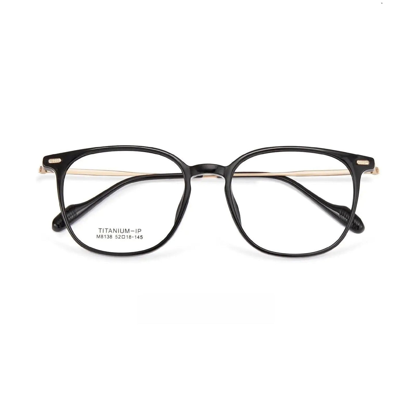 Unisex Square Full Rim Titanium Prescription Glasses M8138 — view 7 | Rx Spectacle