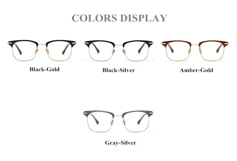 Unisex Square Full Rim Titanium Prescription Glasses M2049 — view 12 | Rx Spectacle