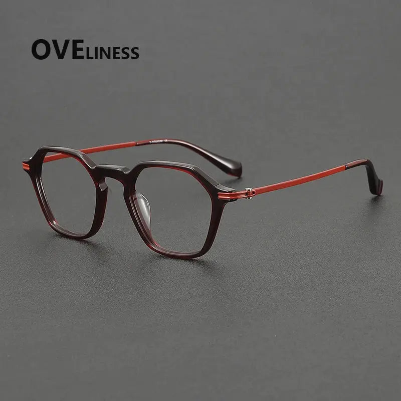 Unisex Polygon Full Rim Titanium Prescription Glasses 390013 — view 7 | Rx Spectacle