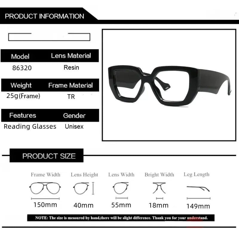 Unisex Square Full Rim Acetate Reading Glasses 86320 — view 2 | Rx Spectacle