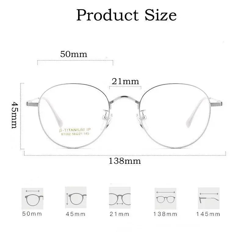 Unisex Polygon Full Rim Titanium Prescription Glasses Bt082t — view 8 | Rx Spectacle