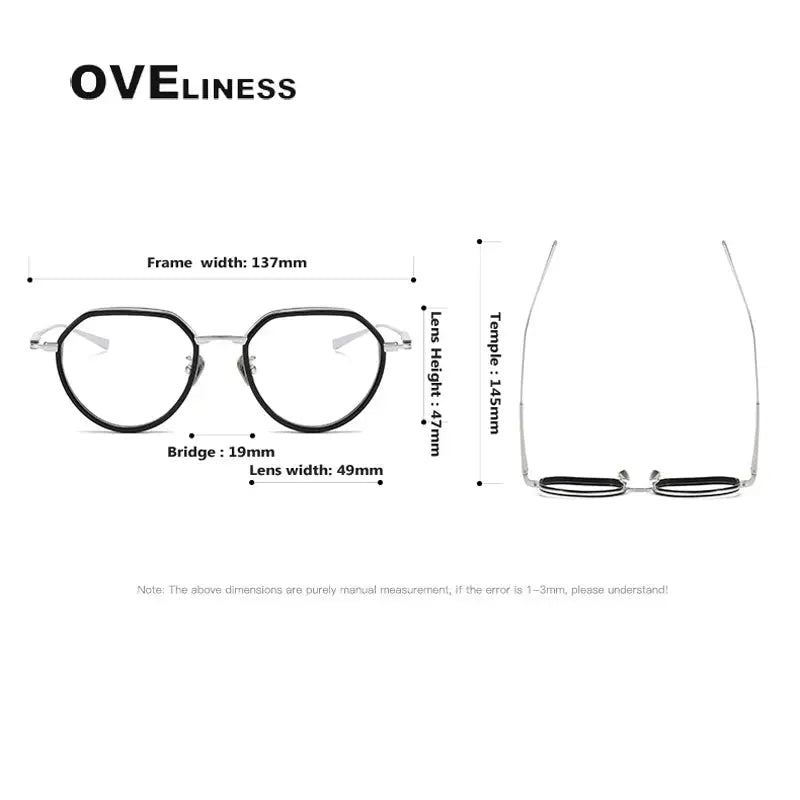 Unisex Round Full Rim Titanium Flat Top Prescription Glasses O6701 — view 6 | Rx Spectacle
