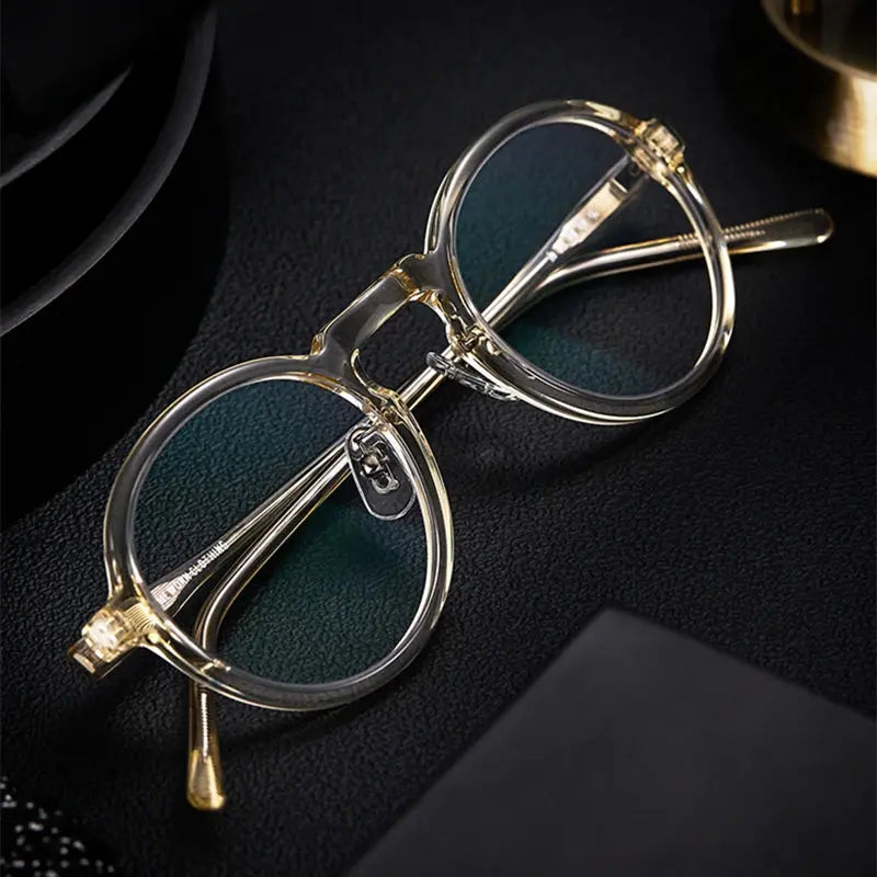 Unisex Round Full Rim Acetate Prescription Glasses 13847 — view 2 | Rx Spectacle