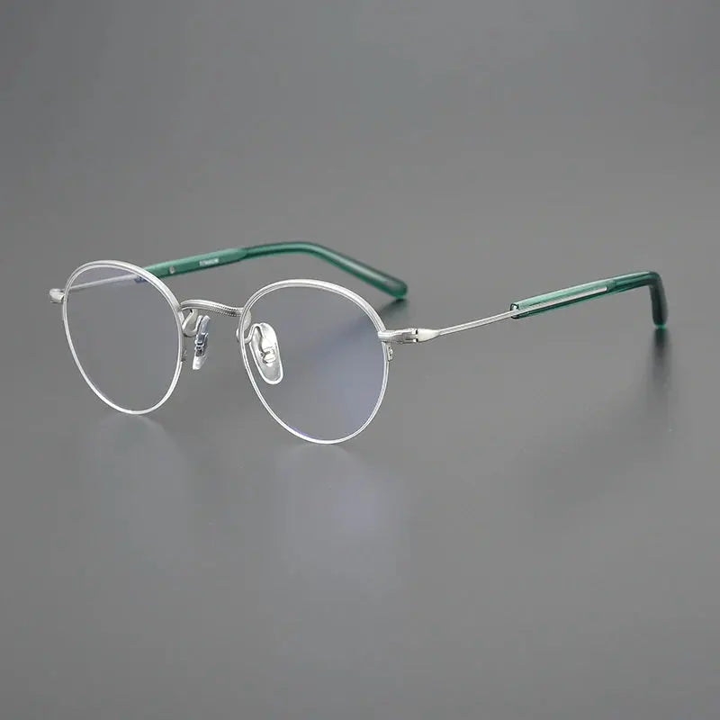 Unisex Oval Semi-Rimless Titanium Prescription Glasses 517110 — view 8 | Rx Spectacle